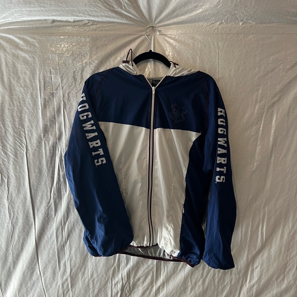 Harry Potter Blue Hogwarts Windbreaker Jacket Size Medium